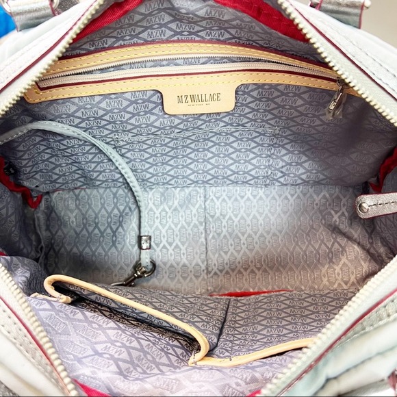 Mz Wallace Light Gray Tote Purse Silver - Picture 7 of 16